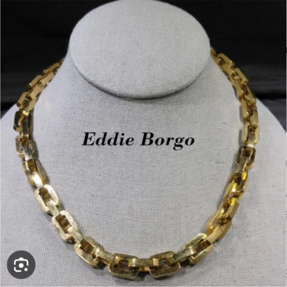 Eddie Borgo- Chain Supra Link Necklace 12 K gold plated brand new - Picture 11 of 13